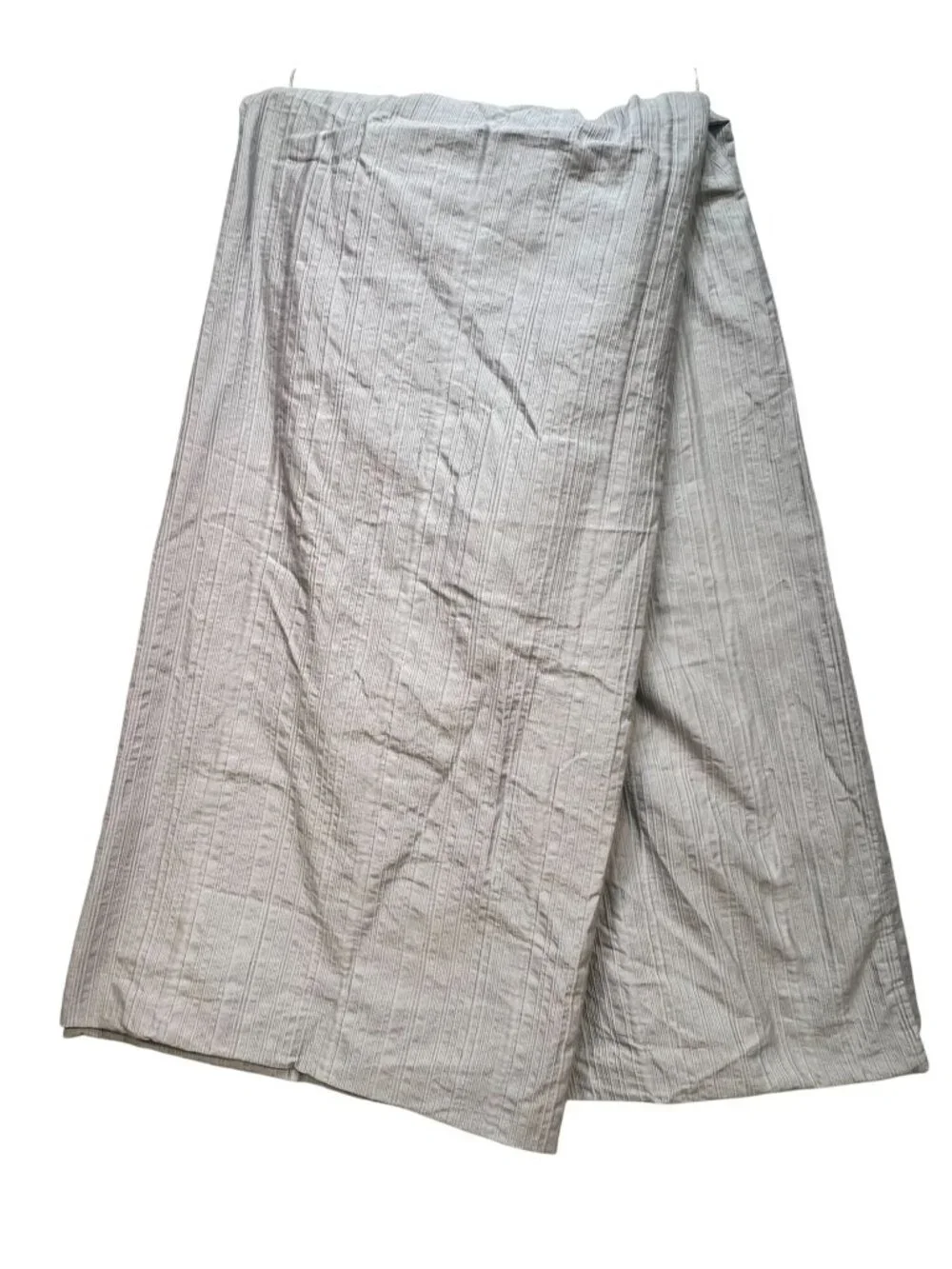 Real Simple Gray Stripe 100% Cotton Reversible Queen Duvet Cover Modern Bedding